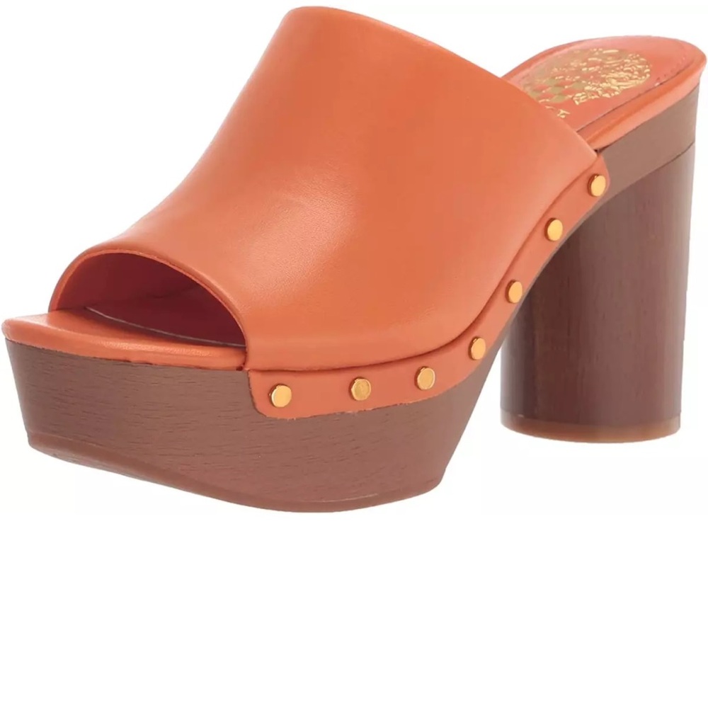 Vince Camuto Haydorn Leather Mule Sandals SZ 8.5 LIKE NEW worn once for event.